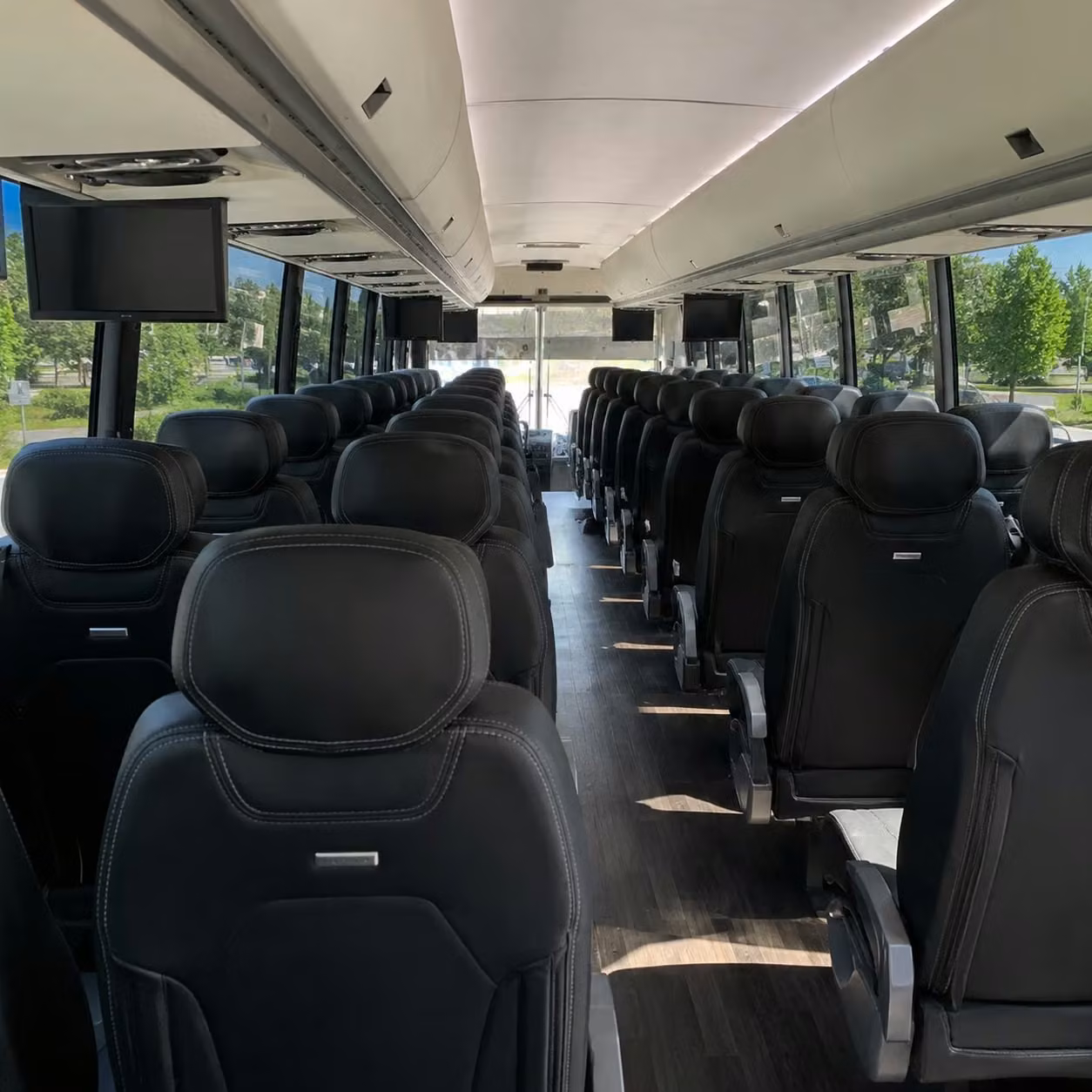 56 passenger charter bus inside